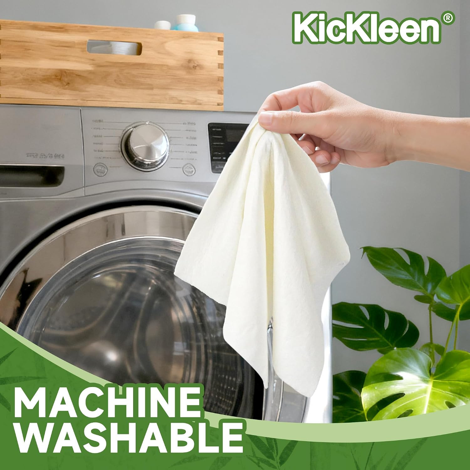 2 Rolls Kickleen Reusable Ultra Absorbent Bamboo Dish Cleaning Cloths | Heavy Du