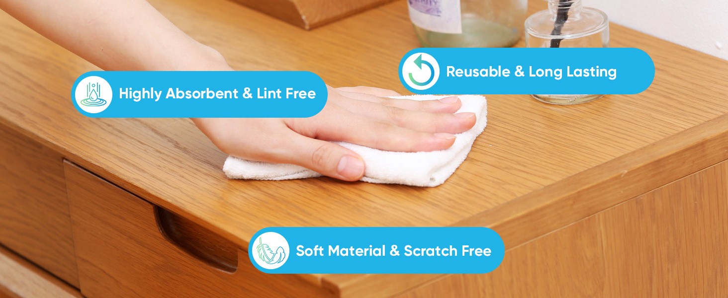 24PK Microfiber Cleaning Cloth, Cleaning Rag for Home, 11.5×11.5in | Reusable,