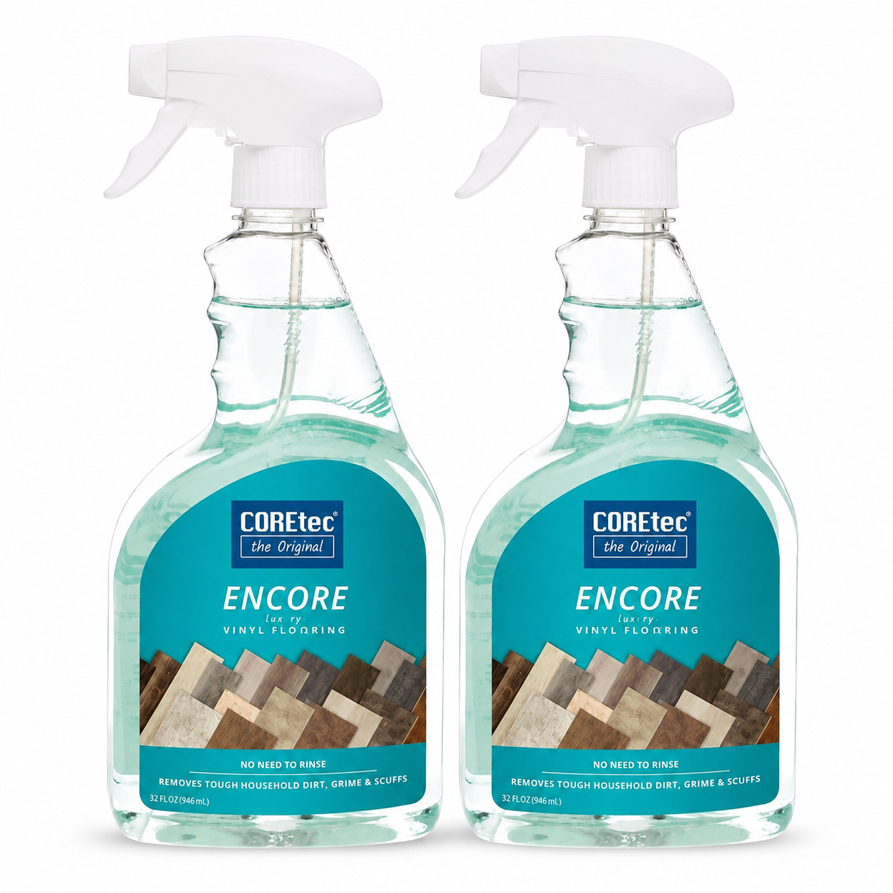 COREtec Encore Floor Cleaner 2 Pack 32 oz Luxury Vinyl No Rinse Spray