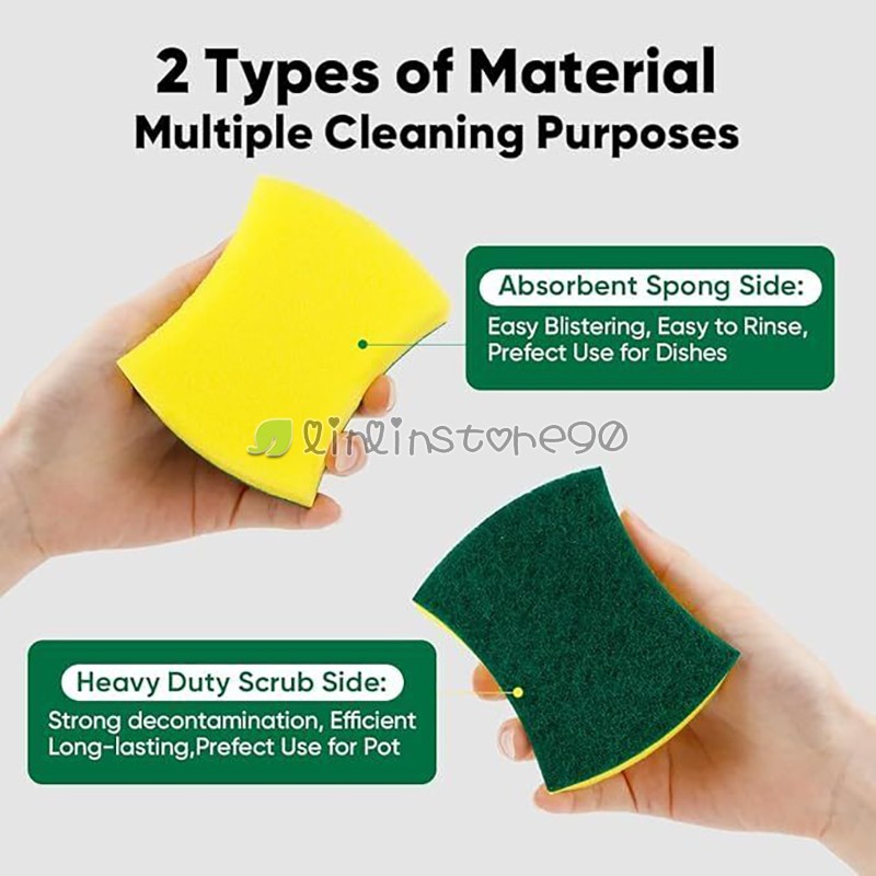 6~72Pack Scrub Scrubbing Sponges Kitchen Cleaning Non-Scratch Stove Dish Sponge