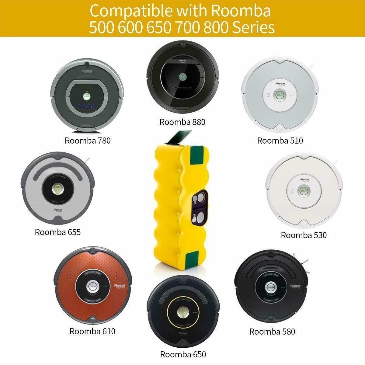 Replacement Battery For iRobot Roomba 500 Series 600 700 800 780 650 14.4V 4.5AH