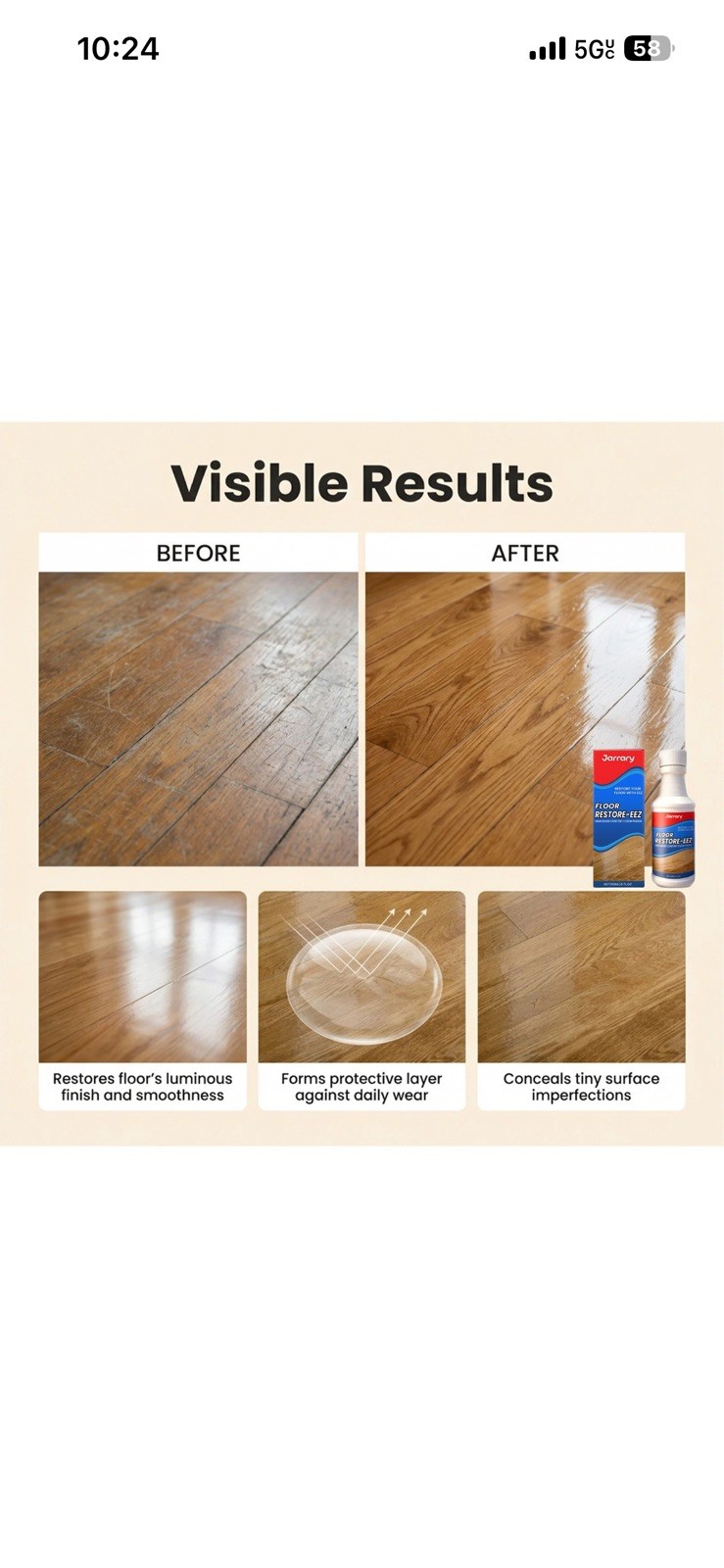 Clean-Eez Ultimate Floor Restorer & Polish – Revitalize,Protect,Shine Wood 150ml
