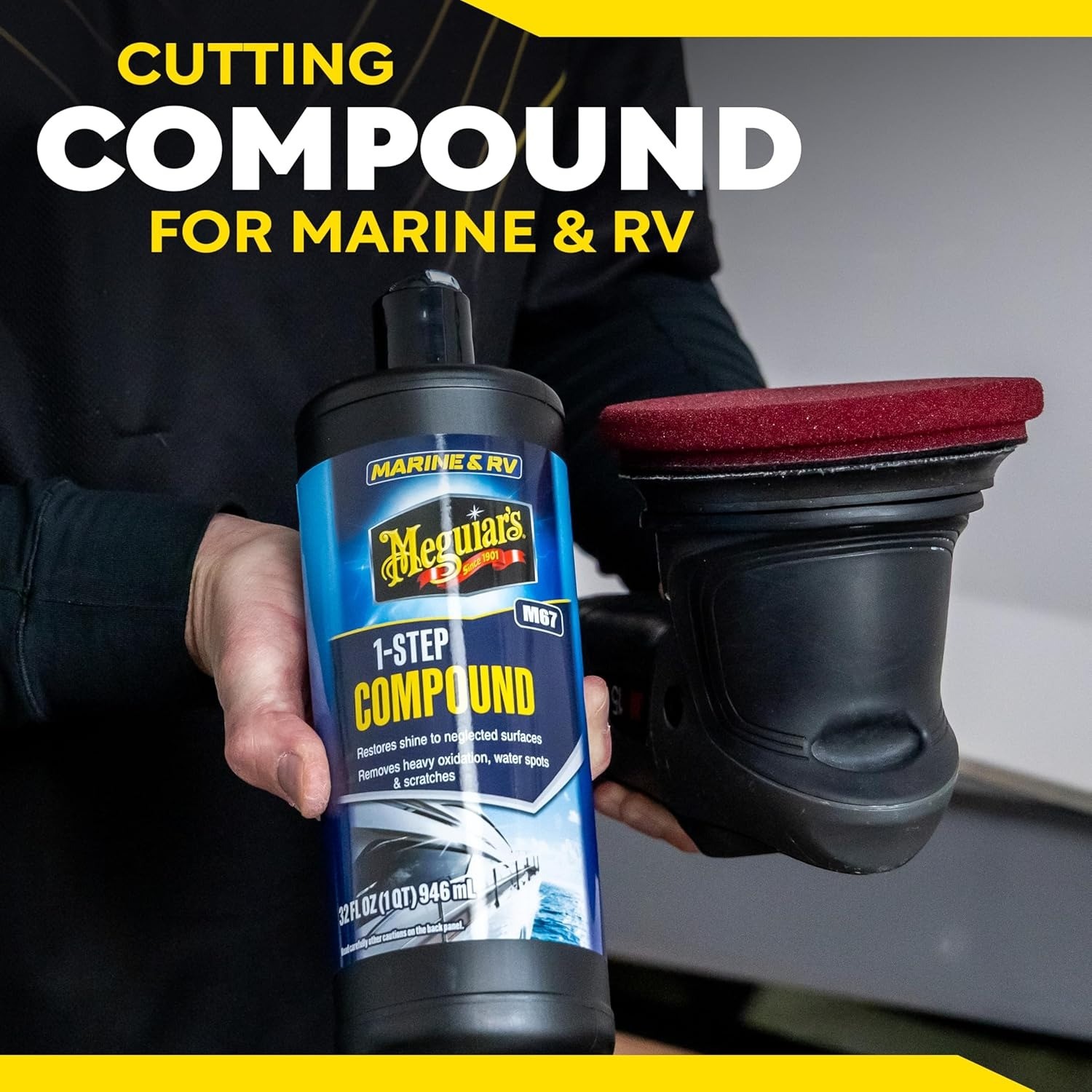 Meguiar’s Marine/RV One Step Compound for Fiberglass & Gel Coat Finishes, 32 Oz