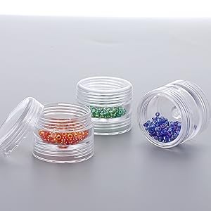 4 Set Stackable Cosmetic Containers with Screw Lids Plastic Sample Jars 30ml