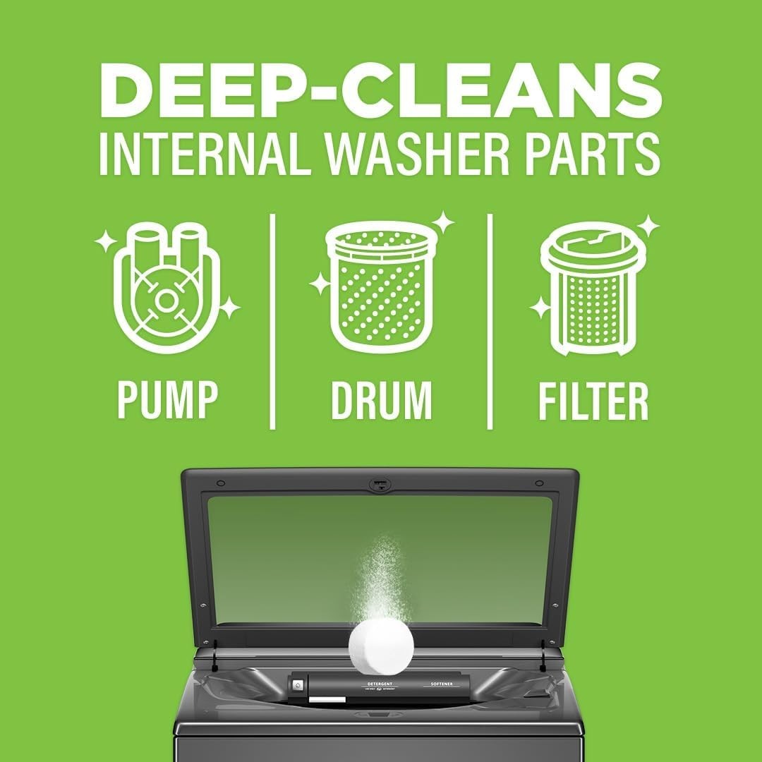 Affresh Washing Machine Cleaner, 6 Tablets for Odor & Grime, 6-Month Supply