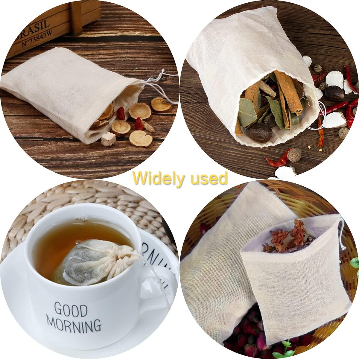 Cotton Bags Muslin Bags Sachet Bag for Home Supplies (4X6 Inch 10 Pack)