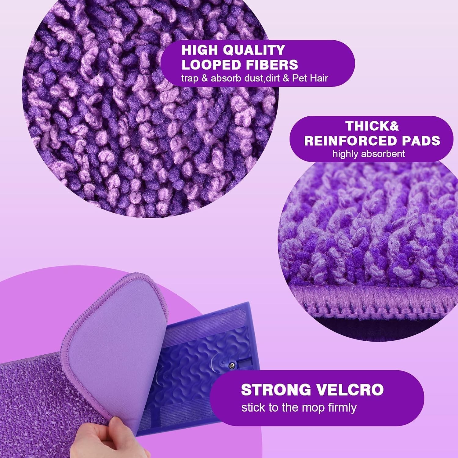HOMEXCEL Reusable Microfiber Mop Pads for Swiffer PowerMop, Power Mop Pads Refil