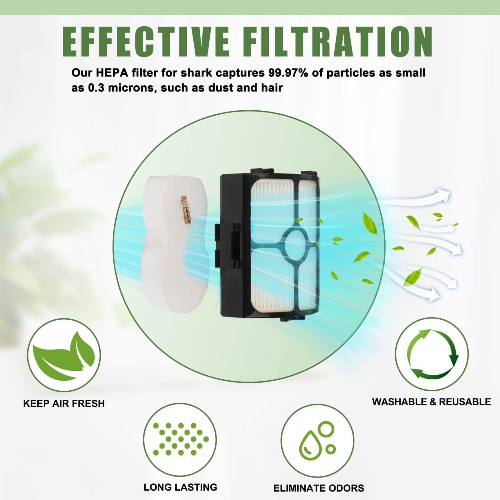 HZ3002 Replacement Filters for Shark Stratos Ultralight Corded Stick Vacuum