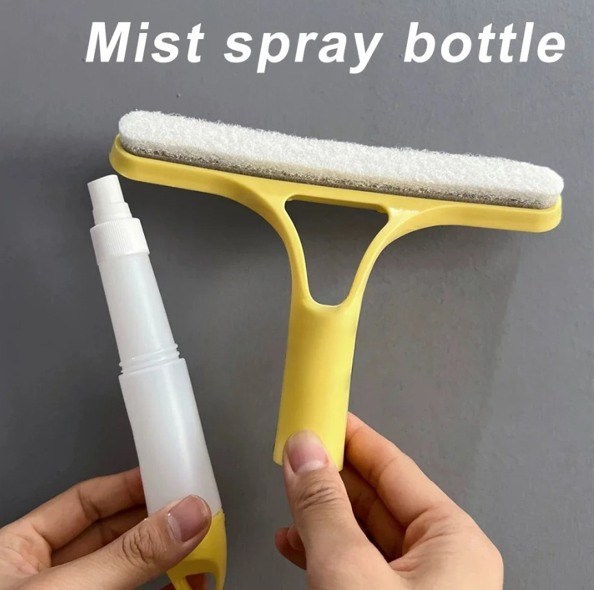 1pcs Multi-Function Window Cleaning Squeegee with Spray Bottle & Microfiber Pad