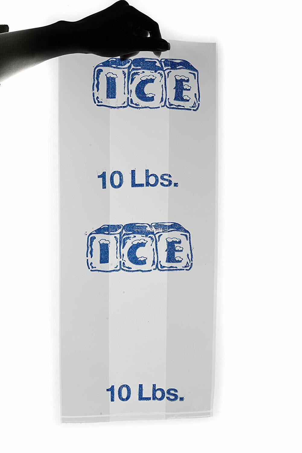 200 Pack – 10 lb. Clear Poly Ice Bags [11 in x 19 in x 1.5 mil]
