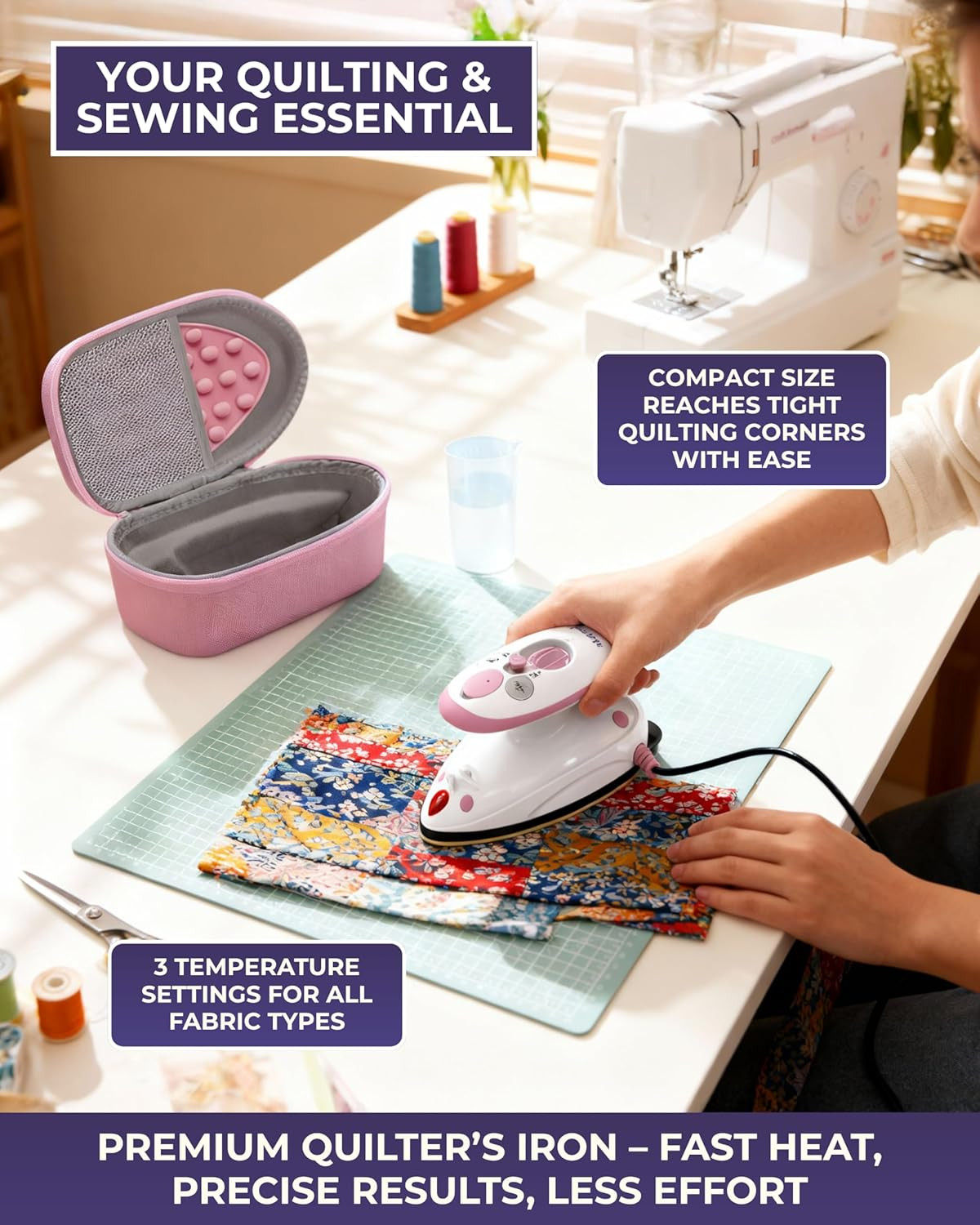 Premium Mini Steam Iron – Lightweight Mini Travel Iron for E