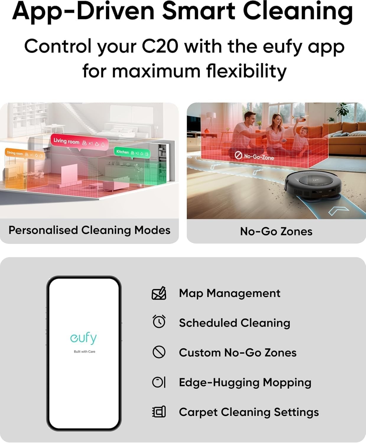 eufy Robot Vacuum and Mop Combo C20 + Cleaning Solution-Certified Refurbished