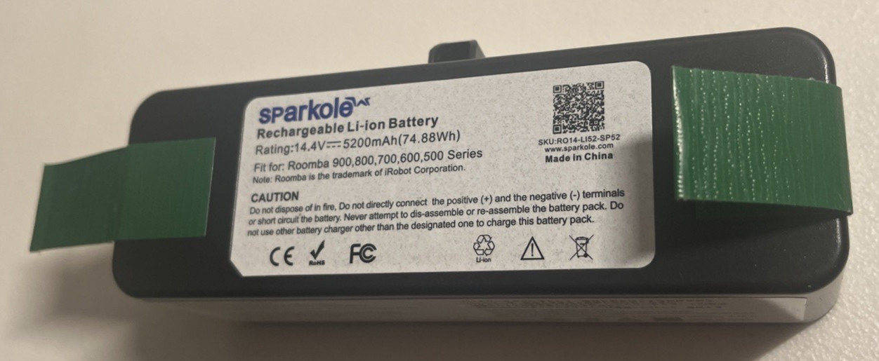 SPARKOLE 5200mah 14.4V li-ion battery for irobot roomba vacuum 900,800,700,600,5