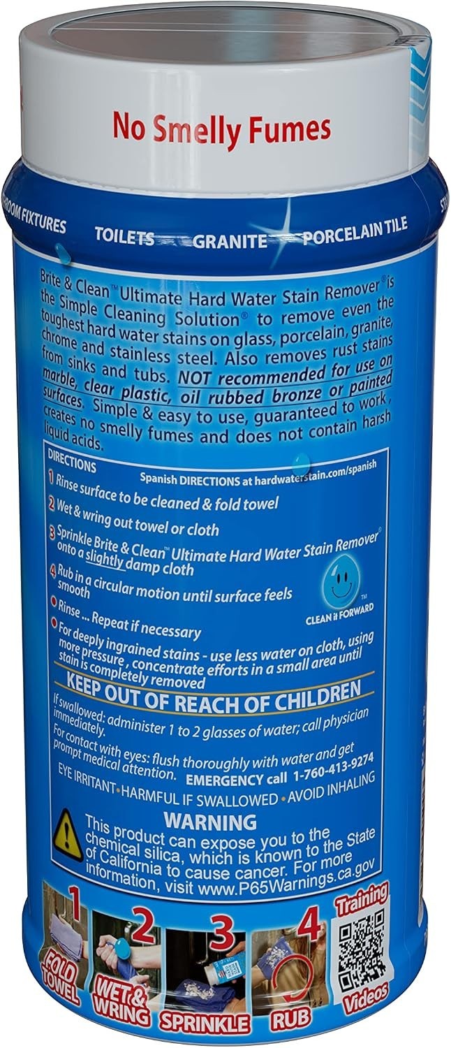 Bright & Clean Ultimate Hard Water Stain Remover for Glass, Shower Doors & Wi…