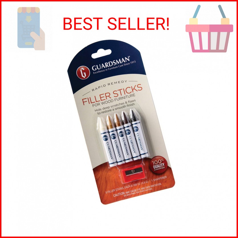 Guardsman Wax Wood Furniture Filler Sticks, Furniture Scratch Repair Kit for Woo