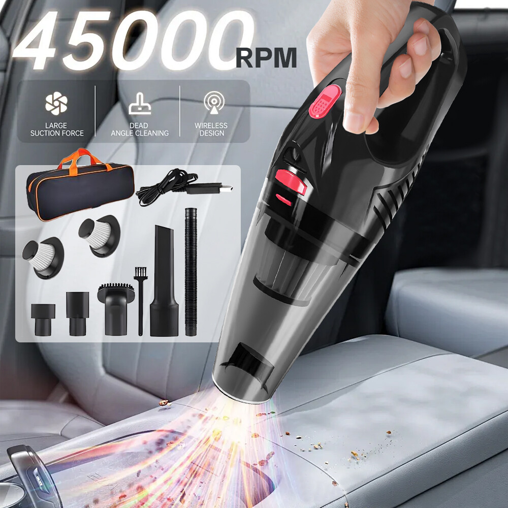 45000RPM Cordless Handheld Vacuum Cleaner Dust Buster Charging LED For Car Home
