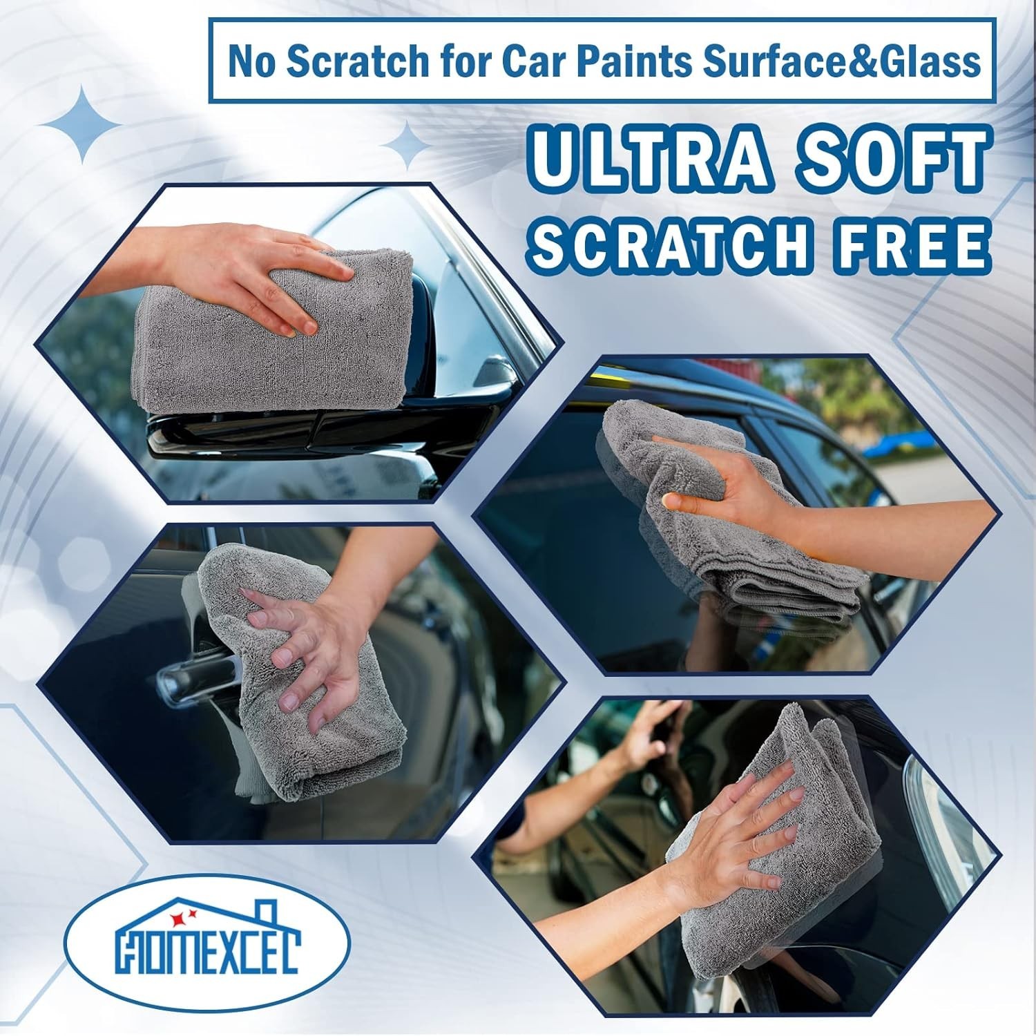 Professional Large Microfiber Car Drying Towels 2 Pack, Lint Free, Scratch Fr…
