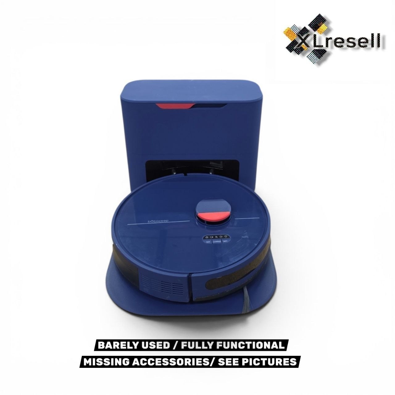 BObsweep Dustin Wi-Fi Connected Self-Emptying Robot Vacuum And Mop – Navy