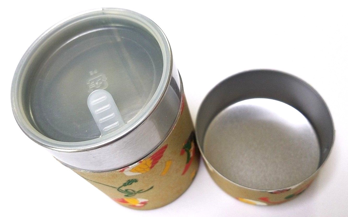 Japan Cylindrical tea cans Birds Empty Diameter 6.5 cm X Height 10.5 cm