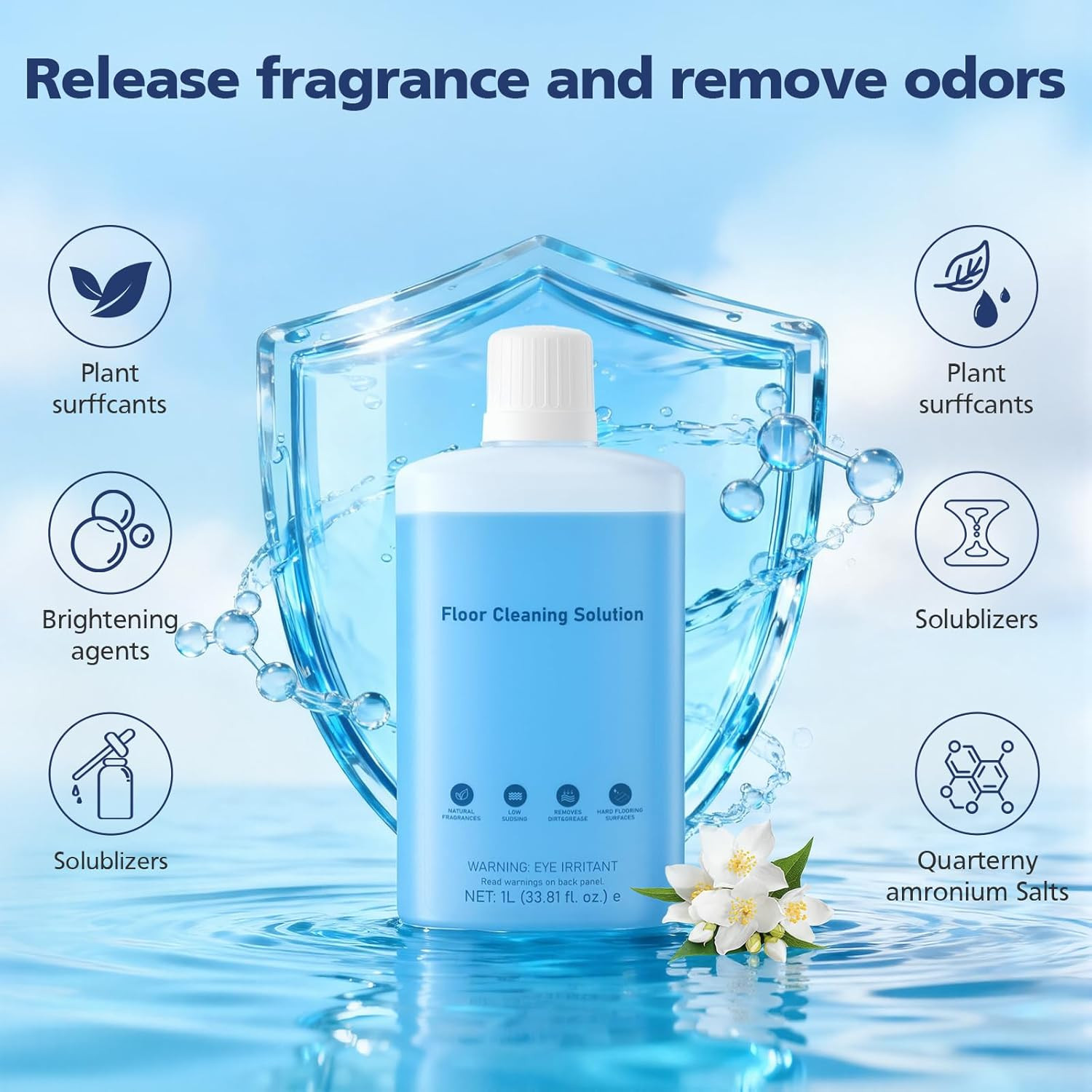 Floor Cleaning Solution Compatible with Roborock Robot Vacuums with Mopping and