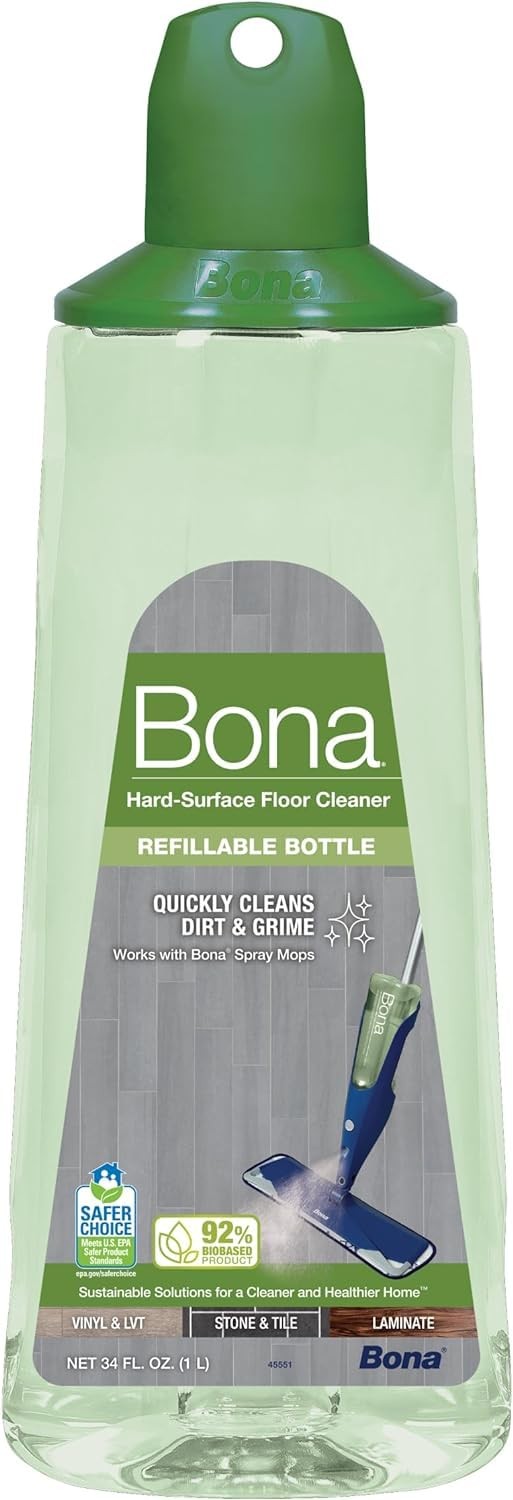 Bona Hard Surface Floor Cleaner Cartridge 34 Oz Multi Surface Safe Eco Friendly