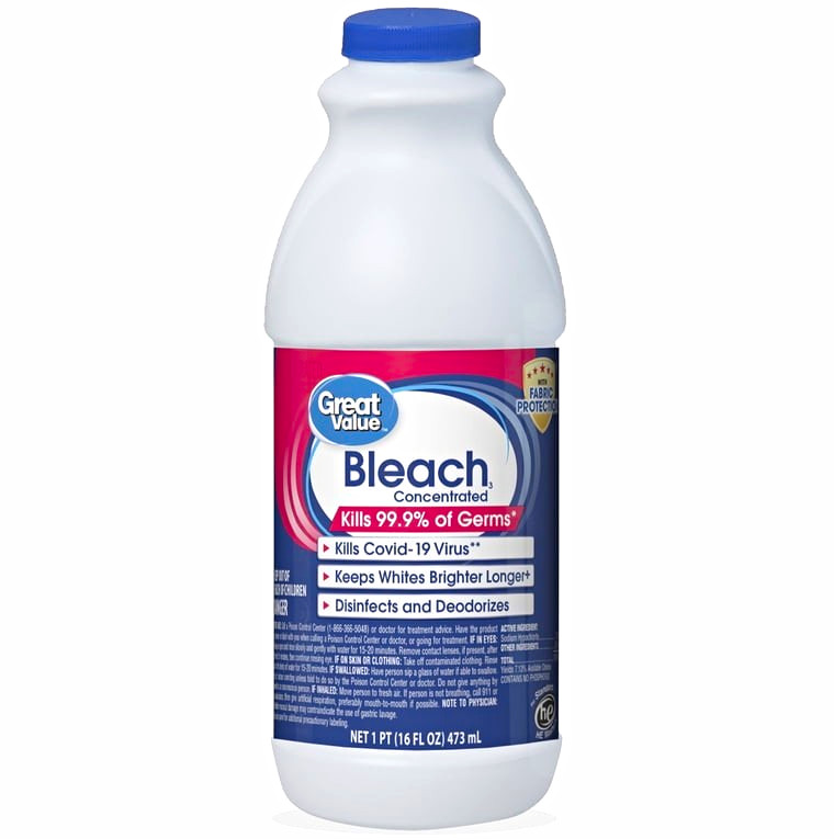 Great Value Concentrated Liquid Bleach Unscented, Kills 99.9% Germs 16 fl oz