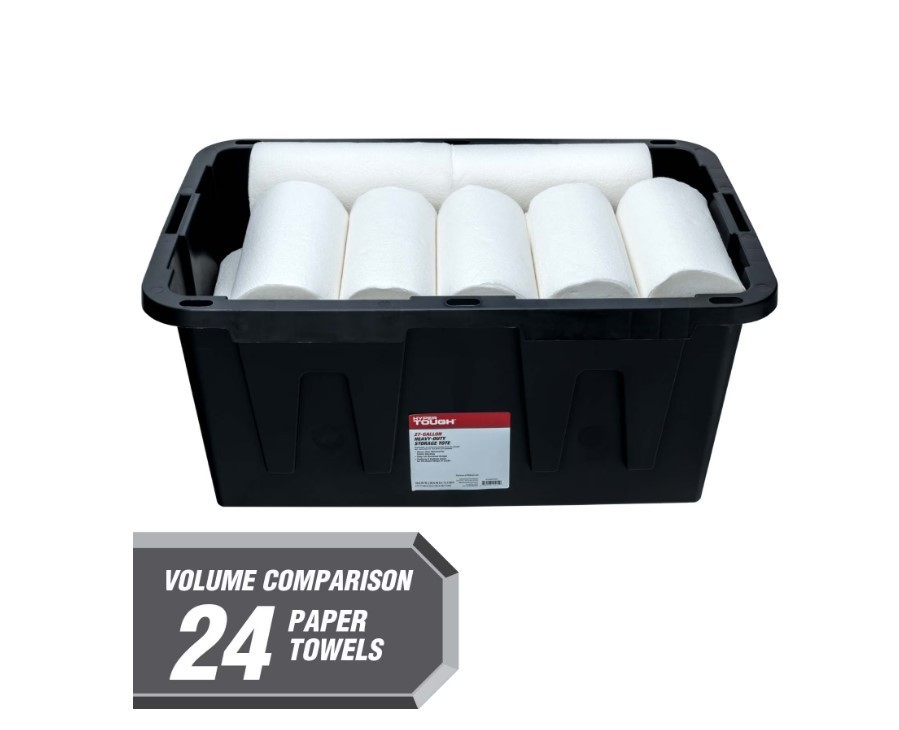 4 Pack Hyper Tough 27 Gal Storage Tote Snap Lid Container Red Lid