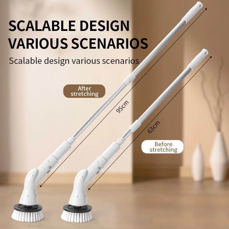 Electric Cleaning Scrubbers- Cleaning Brush with 6 Replaceable Brush Heads