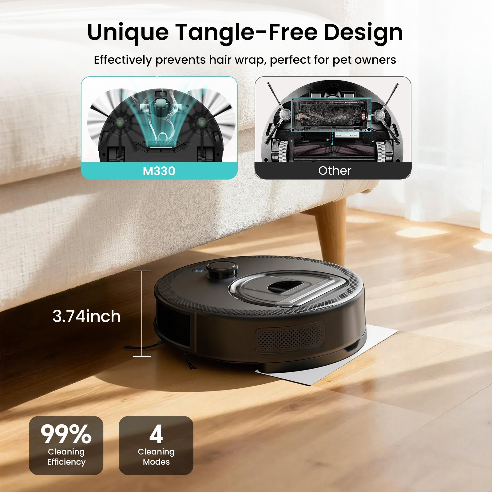 Lefant M330 Robot Vacuum and Mop with LiDAR Navigation 450ml Visible Dustbin