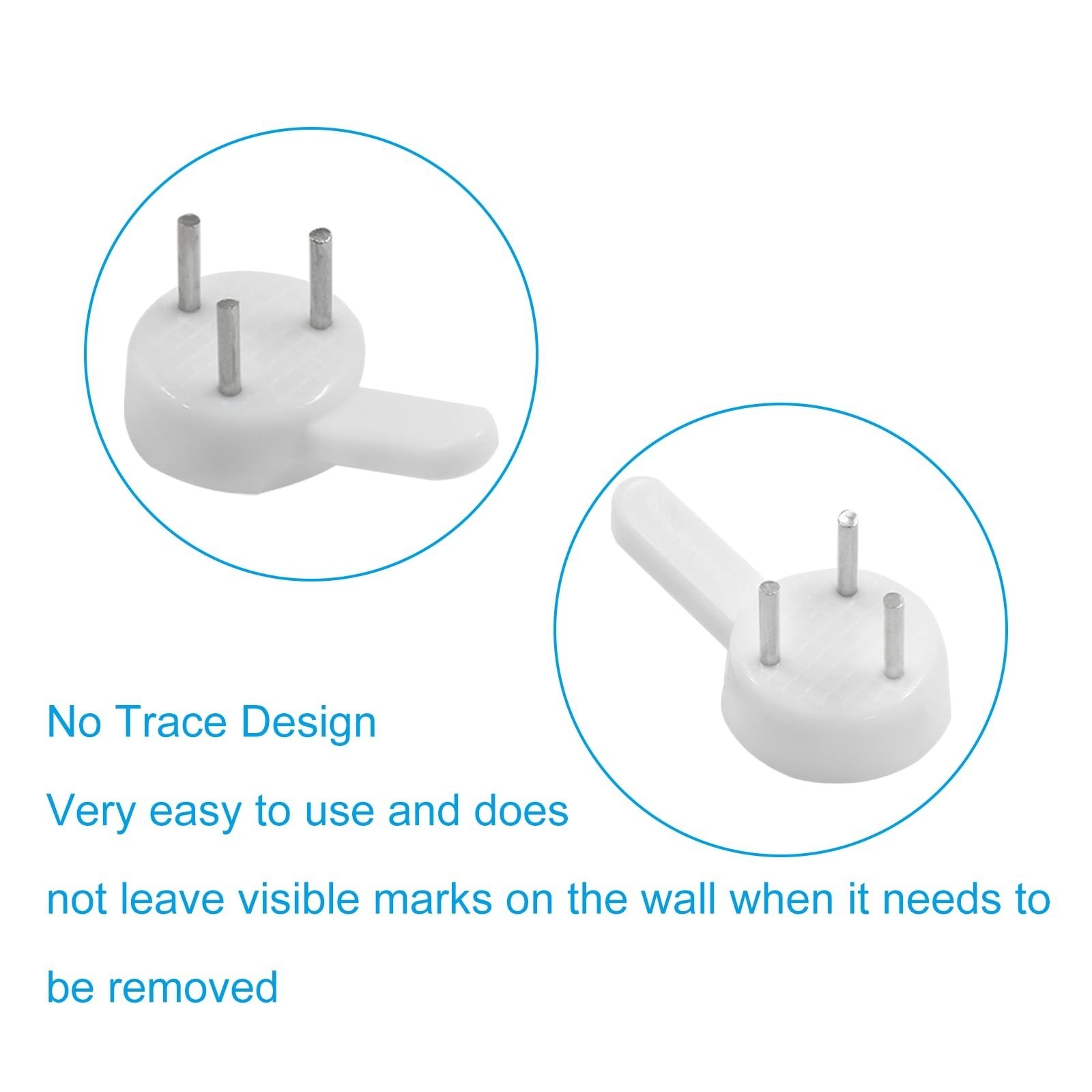 Hordion 50 PCS Plastic Picture Hangers – Invisible Nail Wall Hooks