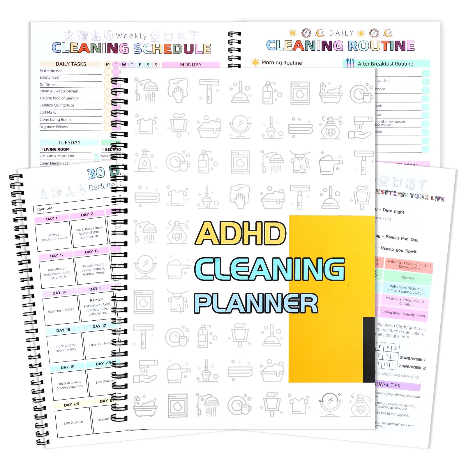 Adult ADHD Cleaning Plan – Daily, Weekly, and A4, Adhd Planner