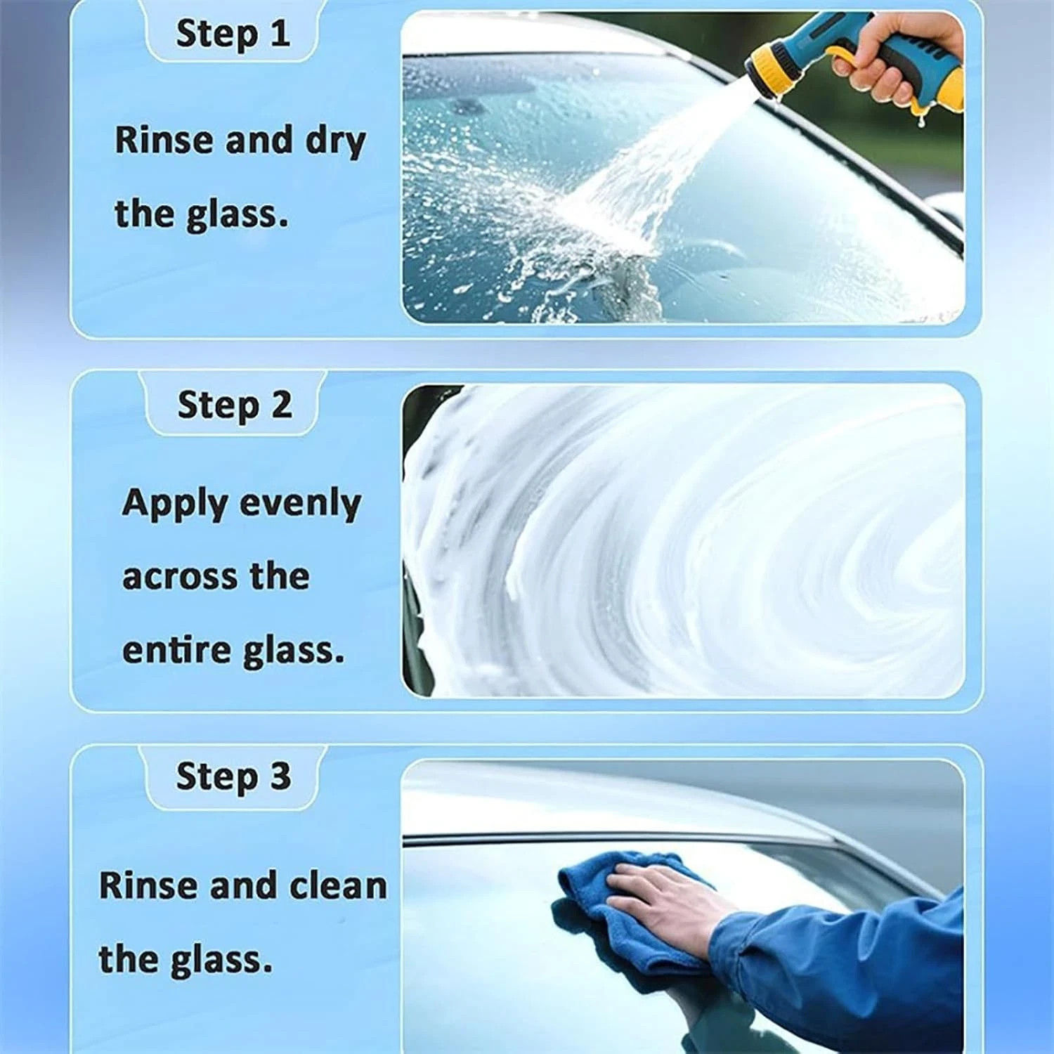 2PCS Car Glass Oil Film Remover Windshield Cleaner Cream Glass Polish 100ml