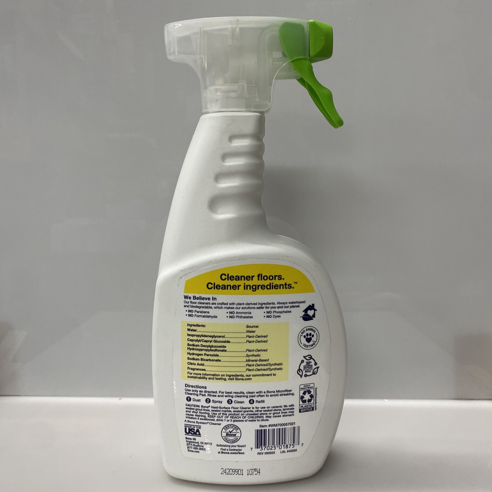 BONA HARD SURFACE FLOOR CLEANER Revive Wood Stone Tiles Vinyl Ceramic LEMON MINT