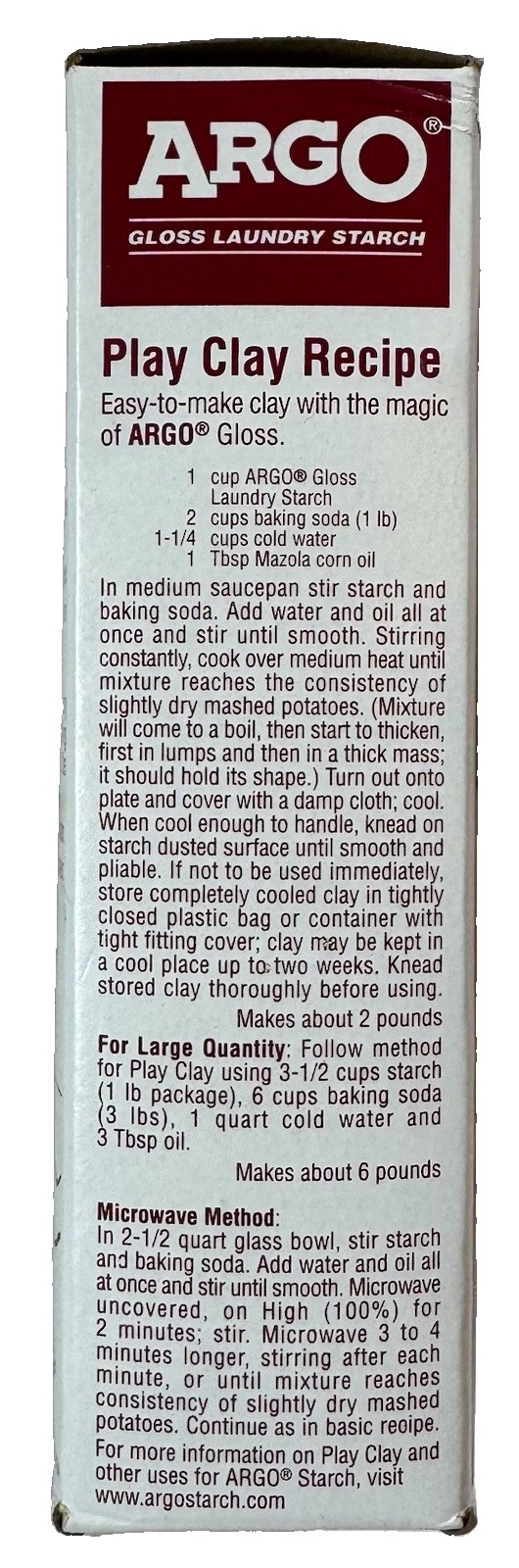 Argo Gloss Laundry Starch Easy to Use Crisp Finish 16oz Discontinued NOS Sealed