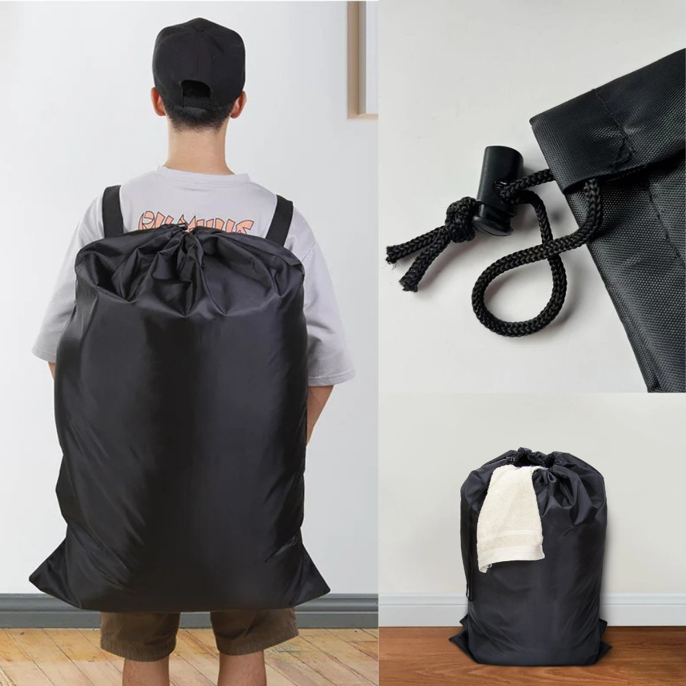 Extra Large Laundry Bag Backpack Heavy Duty Washing Clothes Drawstring 61×92 CM