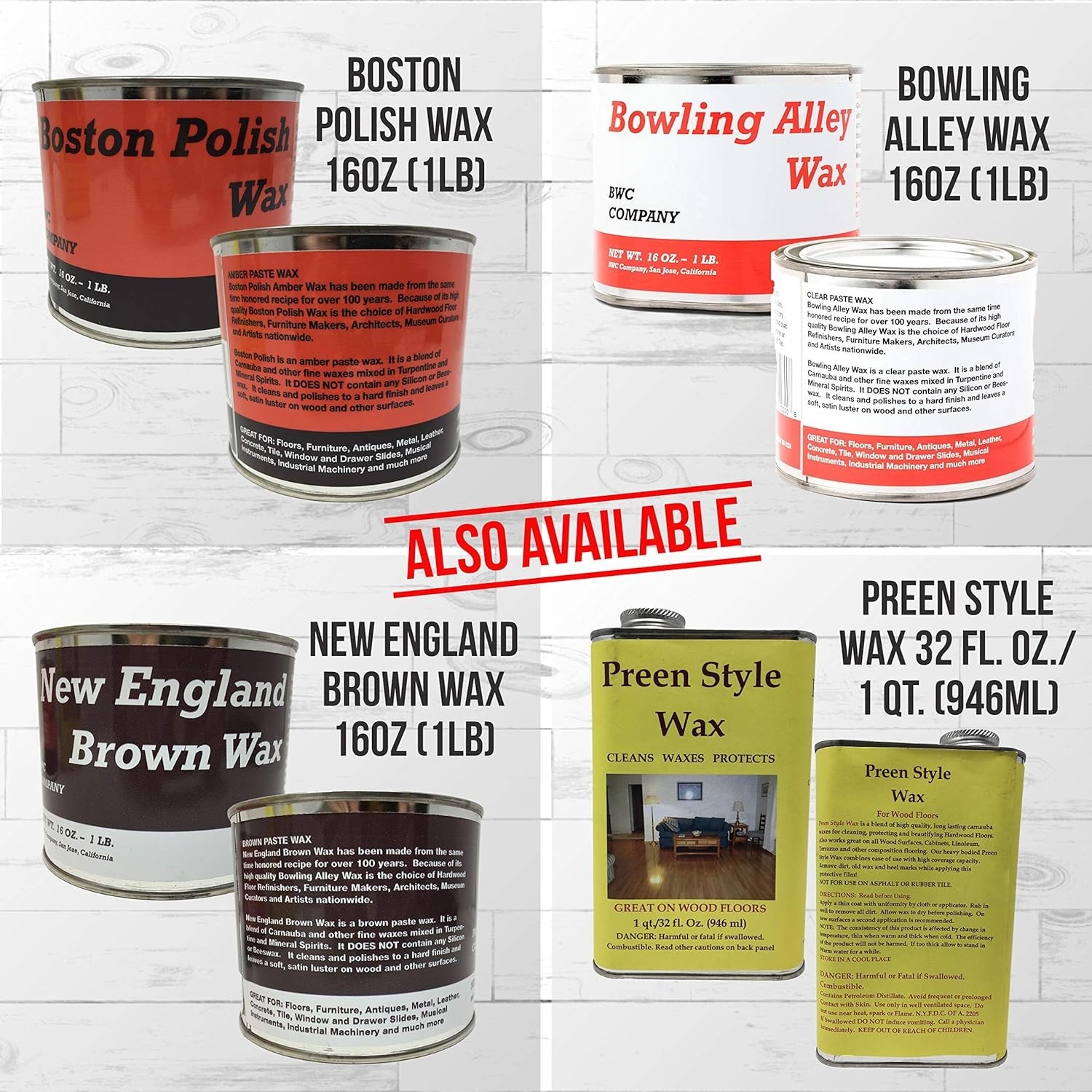 Bowling Alley Wax, Clear Paste, 16 oz. Can – Surface Protection Wax for Polis…