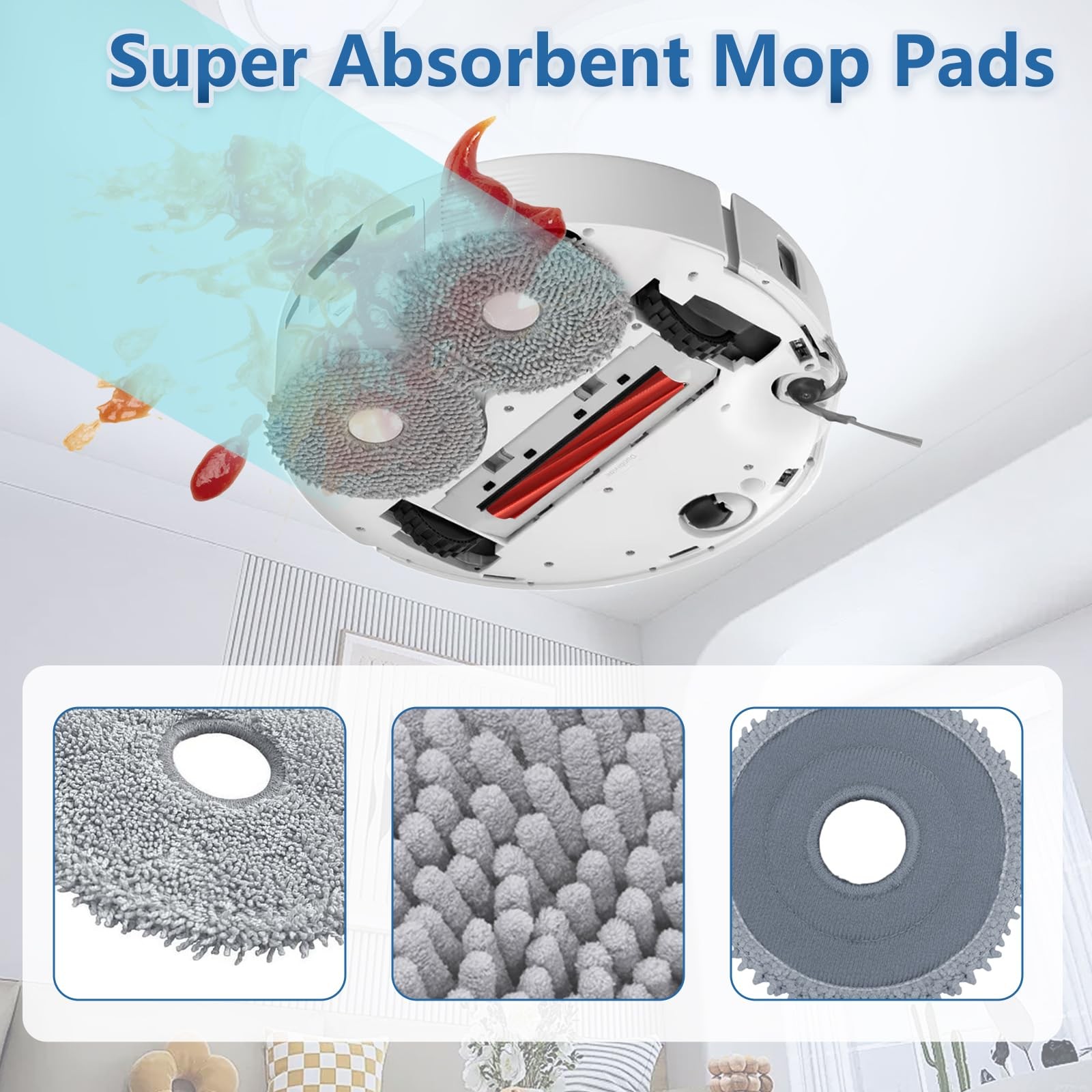 Accessories Kit for Roborock QV 35A/QV 35S Robot Vacuum, 2 Main Brush Roller,…