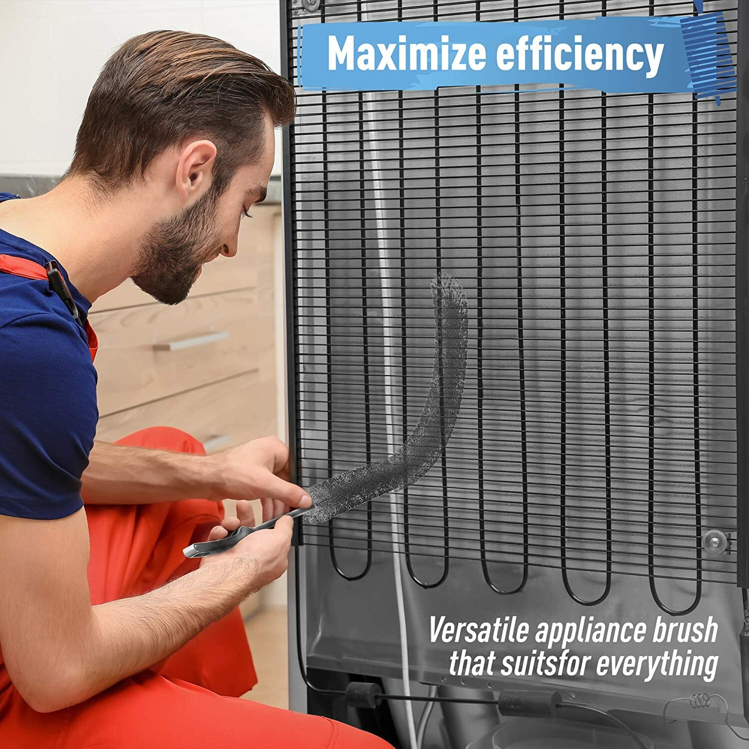 30″ Flexi Brush Set for Dryer Vent, Radiator & Refrigerator Coils 2-Pack