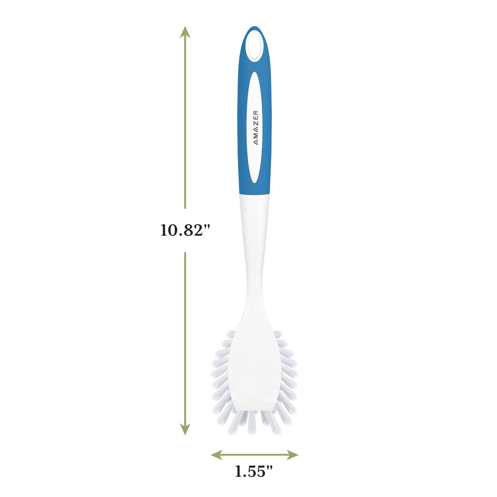 2 Pack Kitchen Dish Scrub Brushes with Handle Stiff Bristle Cleaning Brushes