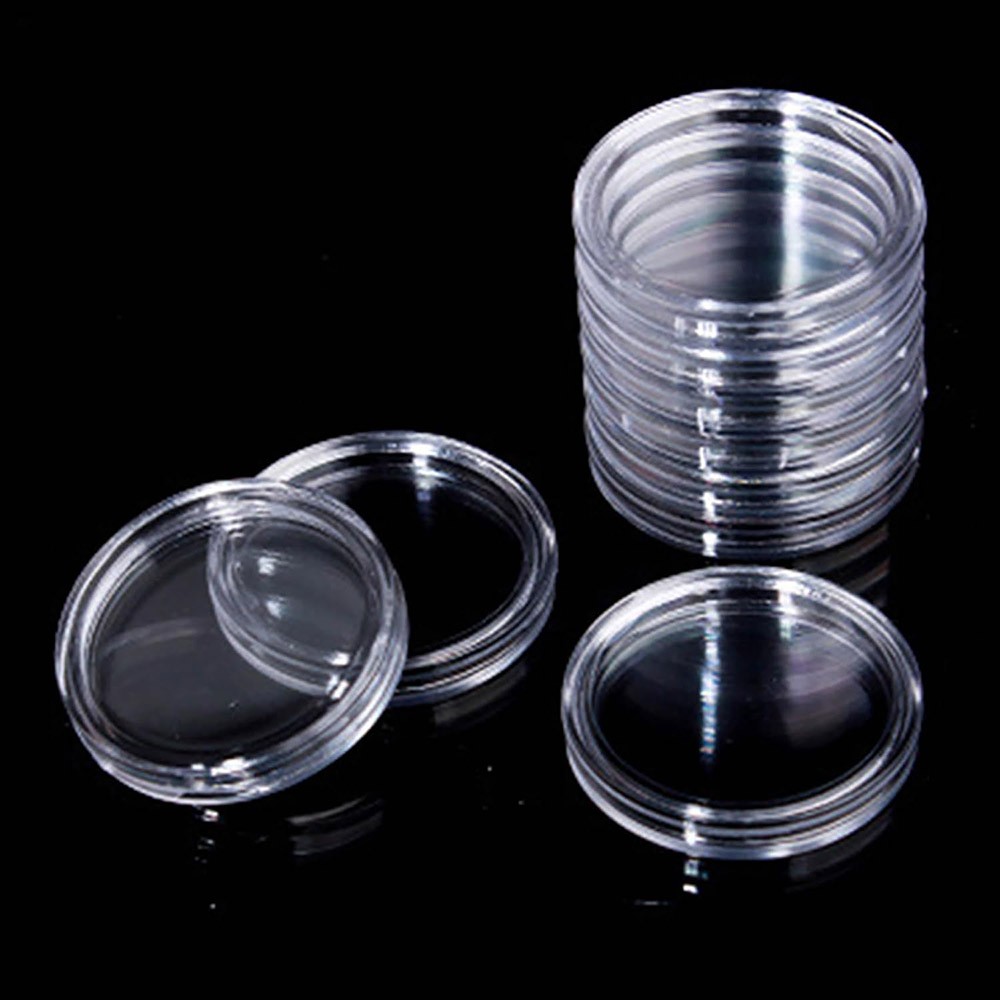 100Pcs 19mm 0.75inch Coin Holder Capsule Clear Round Storage for US Penny 1 cent