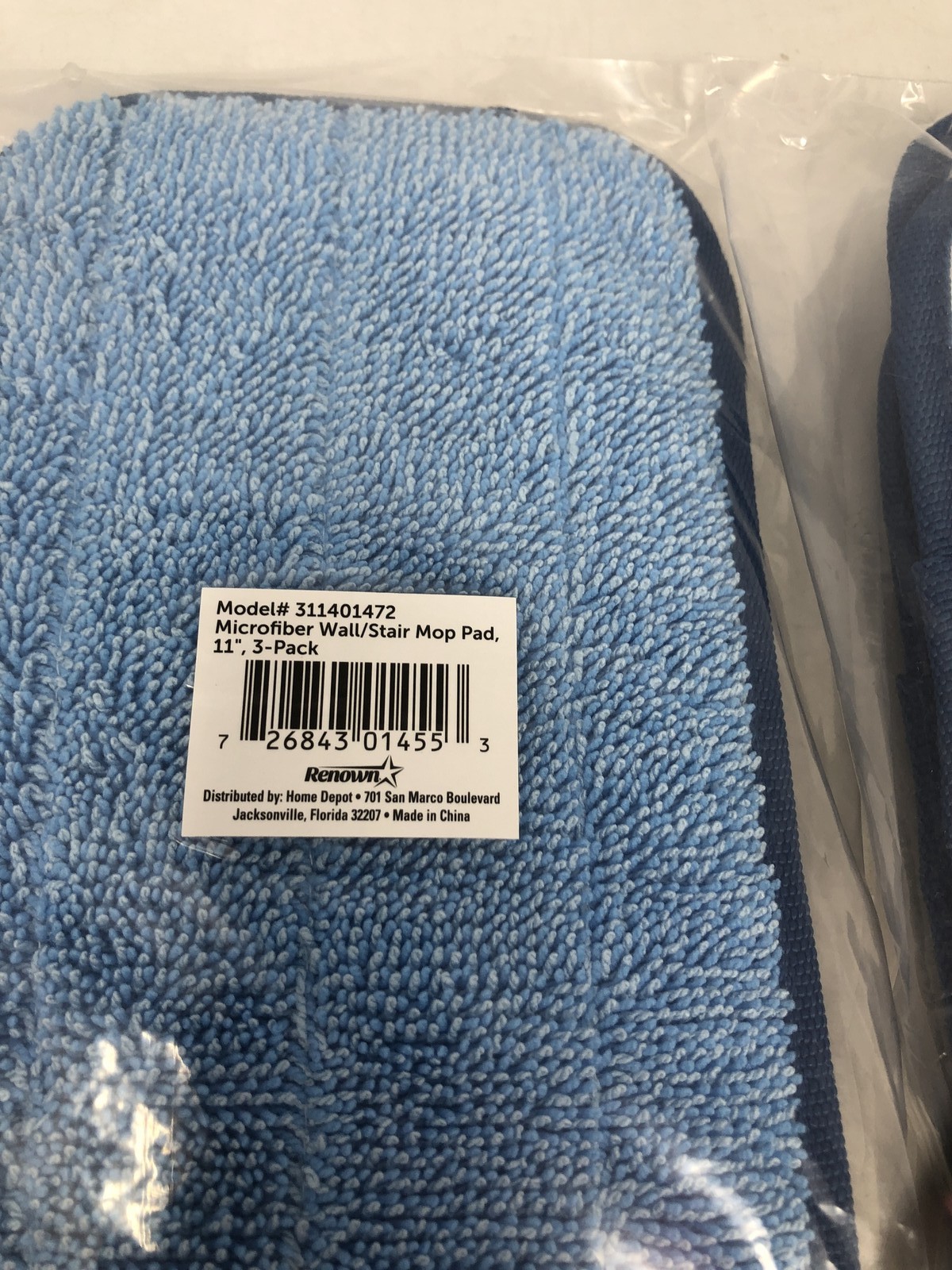 Renown 311401472 Microfiber Wall/Stair Mop Pad 11″ – 2 Pack (6 Items)