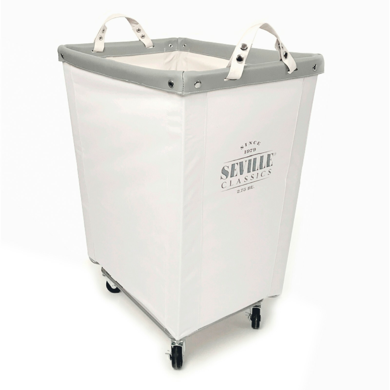 Seville Classics Commercial-Grade Heavy-Duty XL Canvas Laundry Hamper on Wheels