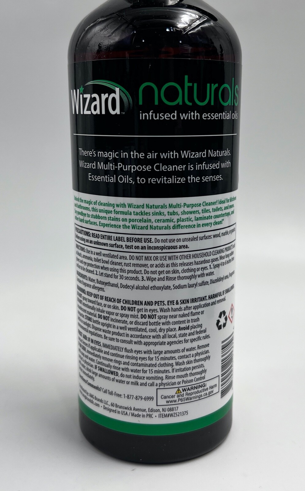 12 Wizard Naturals All Purpose Spray Cleaner Rosemary Cinnamon 13oz. 384ml.
