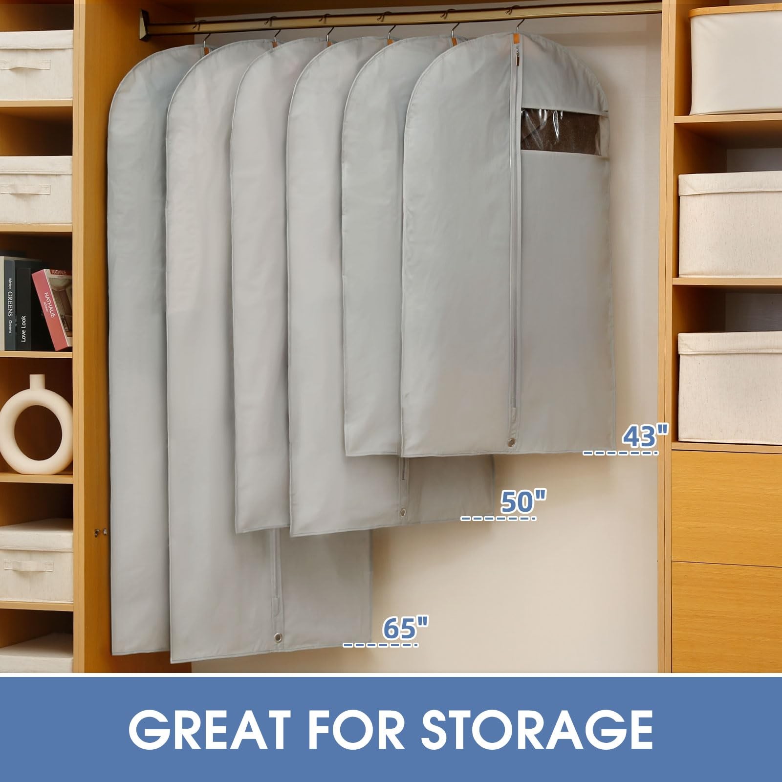 43 Garment Bag Mens Suit Bags for Closet Storage and Travel Garment Bags for…
