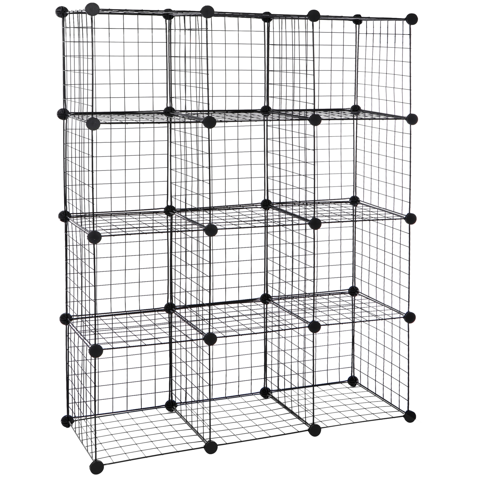 Wire Cube Storage 12-Cube Storage Organizer Metal DIY Modular Cabinet Bookshelf