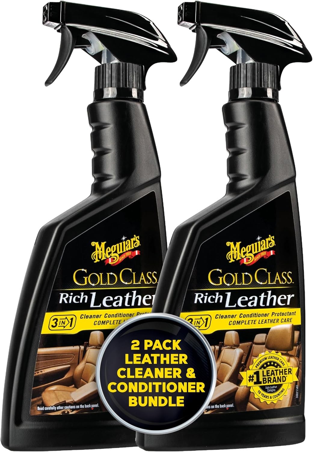 Meguiar’s Gold Class Rich Leather 3-in-1 Spray, 15.2 oz, 2 Packs