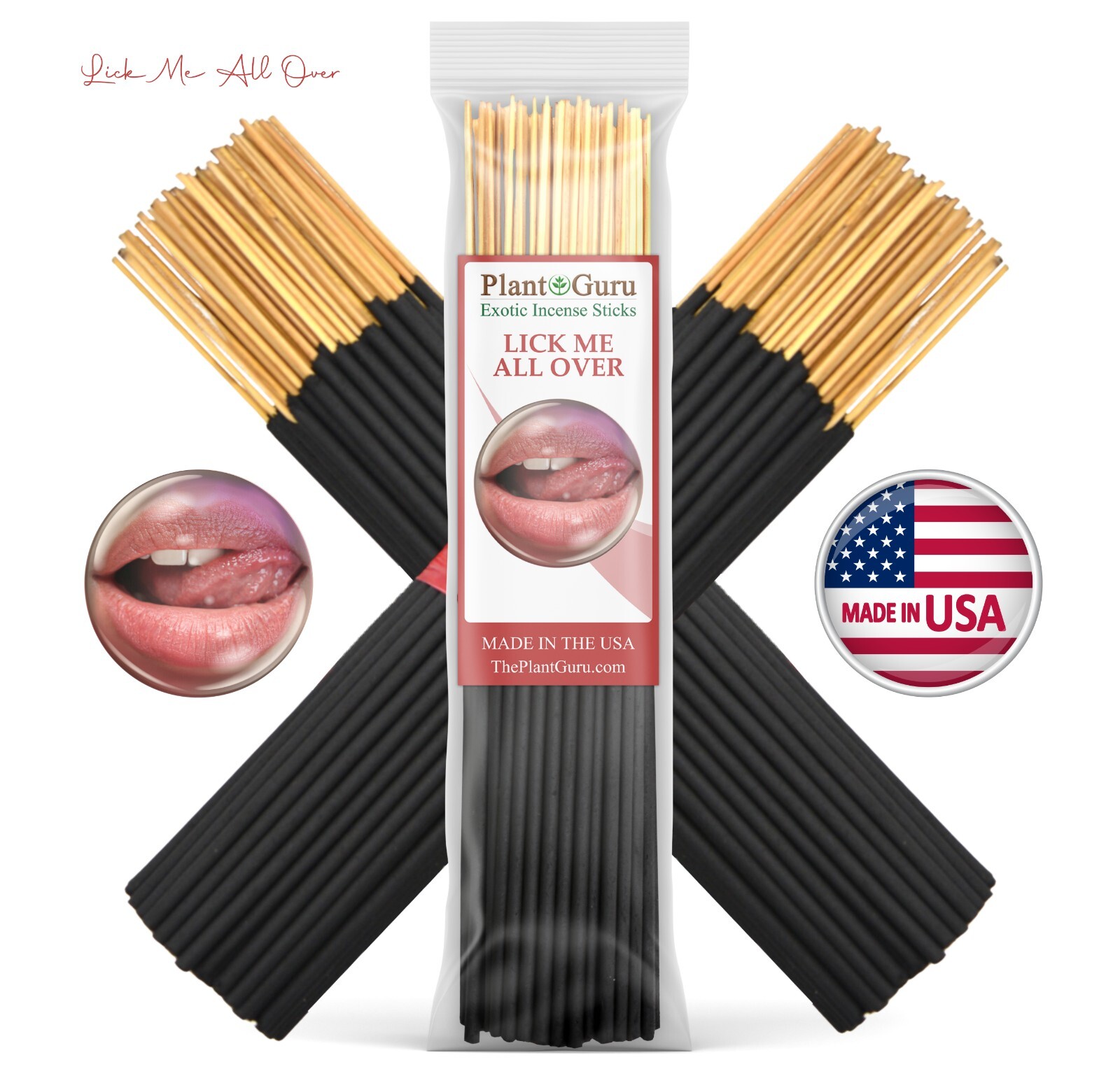 LICK ME ALL OVER Incense Sticks 7″ Bulk Pack Wholesale Hand Dipped Lot