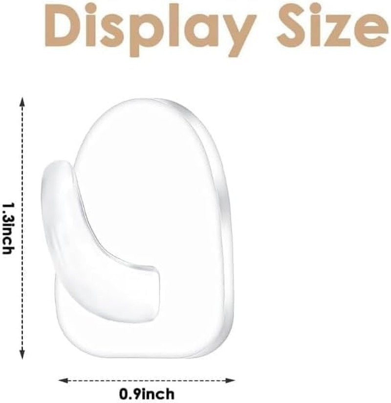20 Pcs Clear Adhesive Wall Hooks Transparent Sticky Hangers Home Storage Set Kit