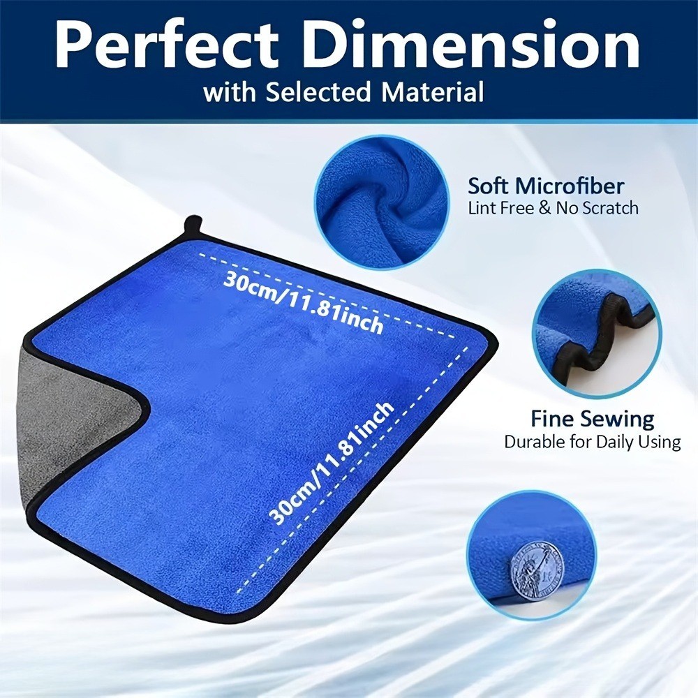 5 Pack Premium Microfiber Car Drying Towels Ultra Absorbent Auto Detailing Cloth