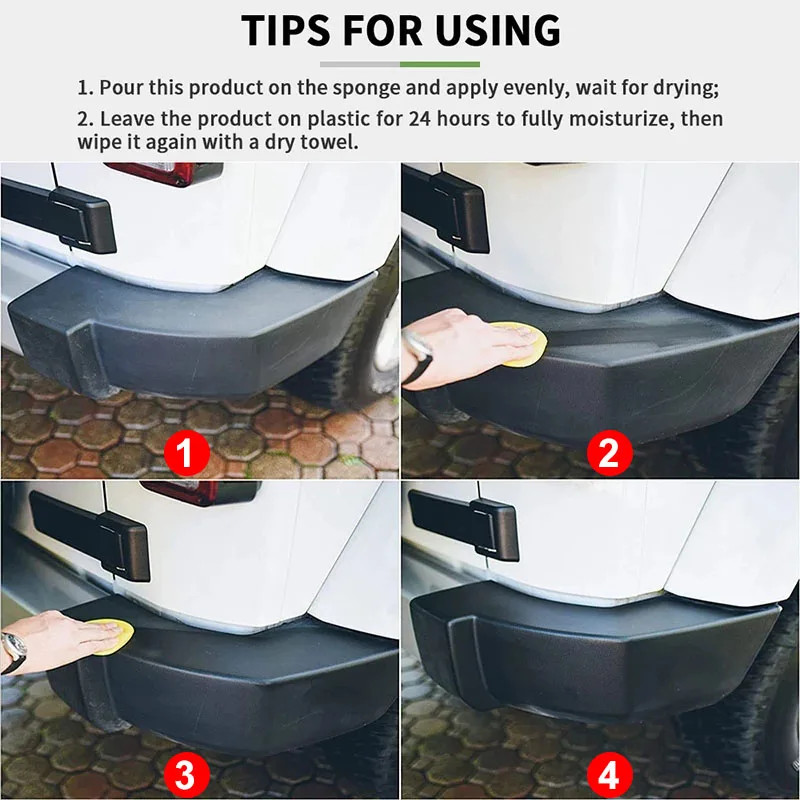Car Plastic Restorer Back to Black Gloss Plastic Renovator Longlasting Coating L